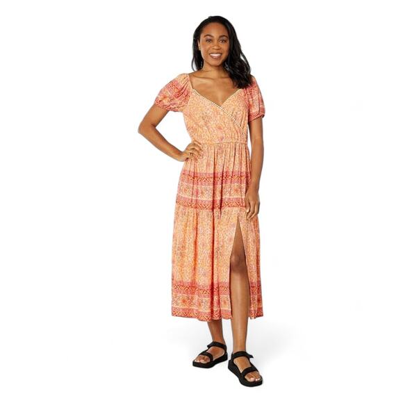 Lucky Brand  Women's Block-Print Midi Dress Large ( 10-12) NWT - Picture 1 of 5